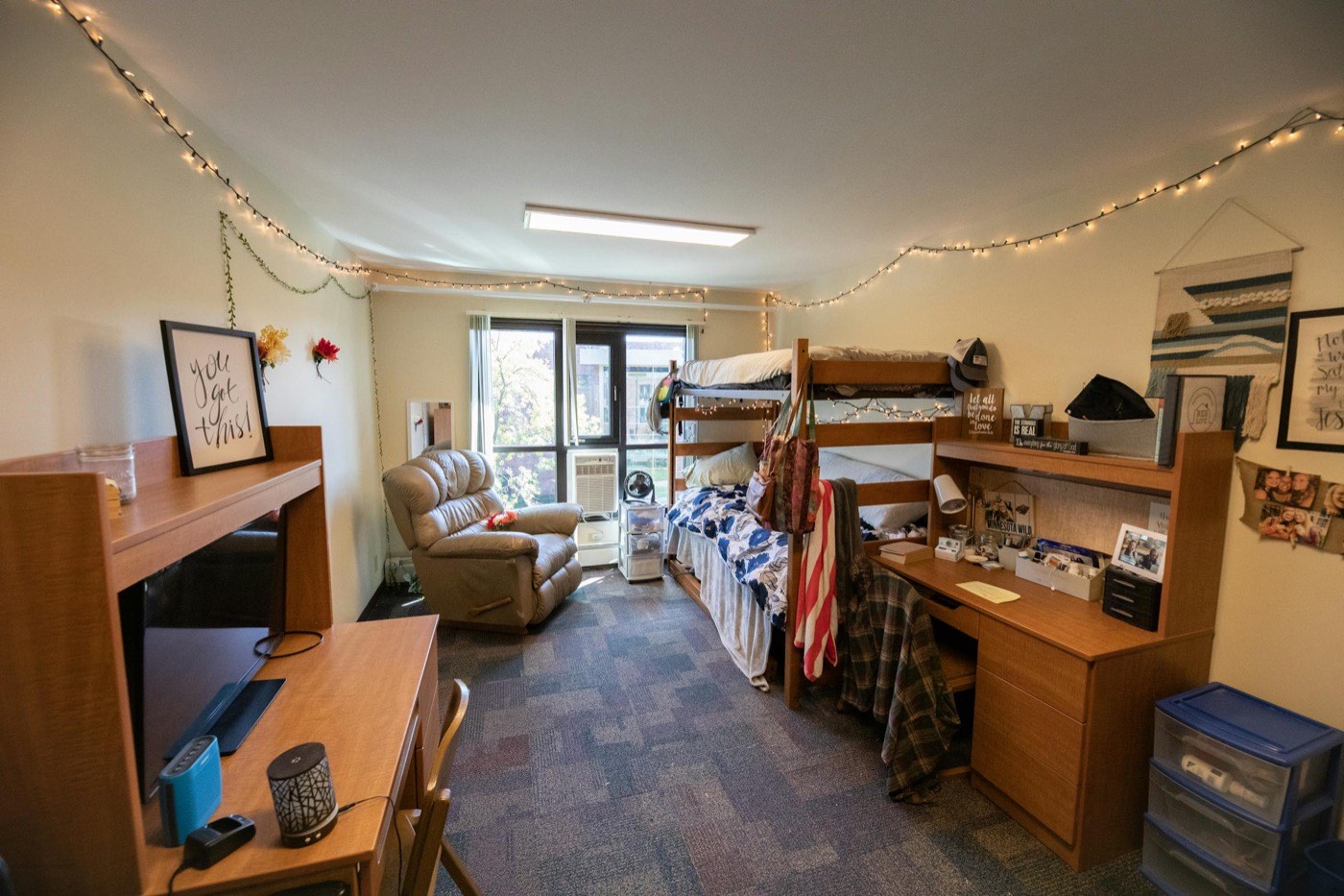 A student room at Bethel University